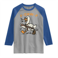 F Caw F Goose With Gun Raglan Shirt Funny Rebellious Gift - Wonder Print Shop
