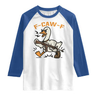 F Caw F Goose With Gun Raglan Shirt Funny Rebellious Gift - Wonder Print Shop