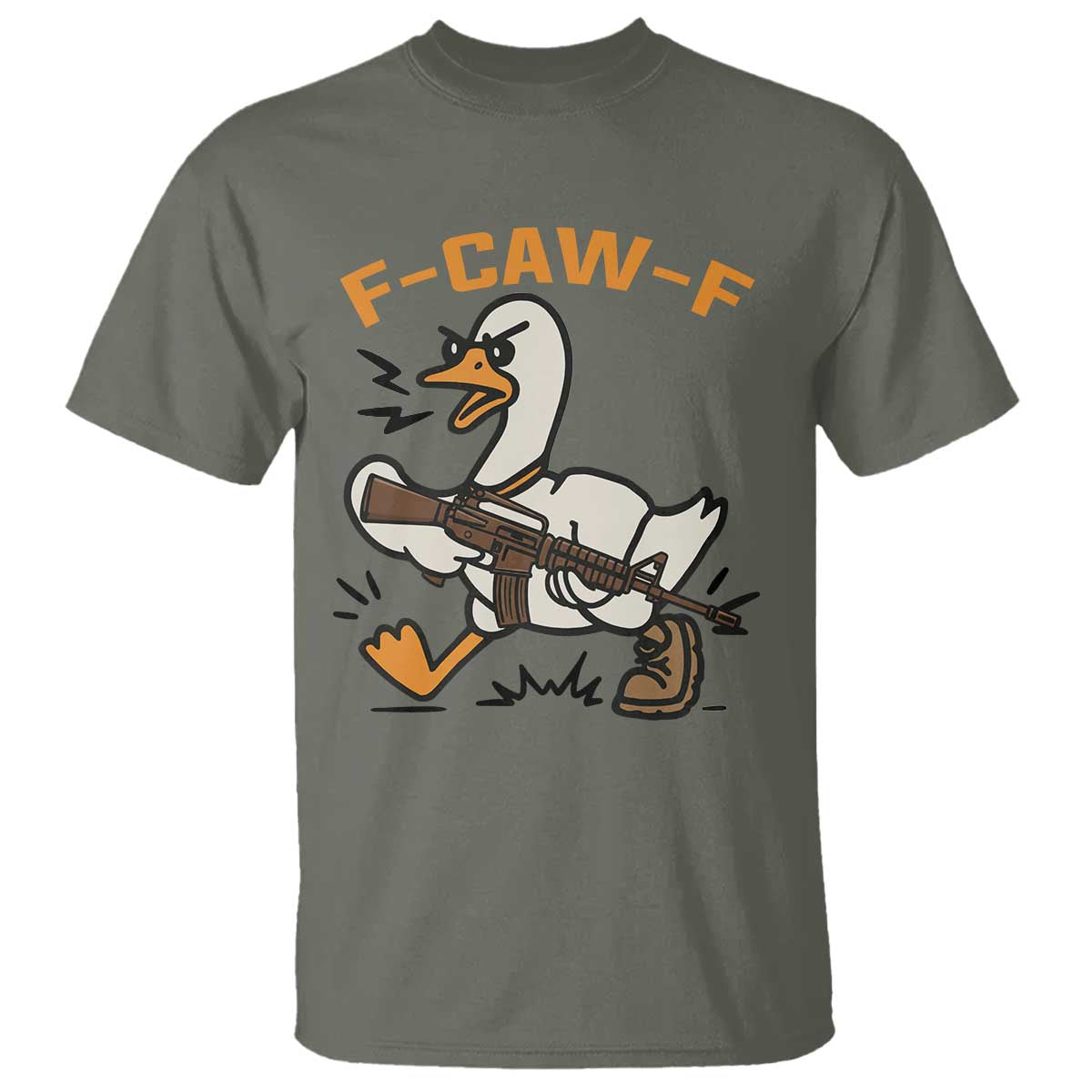 F Caw F Goose With Gun T Shirt Funny Rebellious Gift - Wonder Print Shop