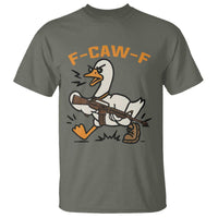 F Caw F Goose With Gun T Shirt Funny Rebellious Gift - Wonder Print Shop