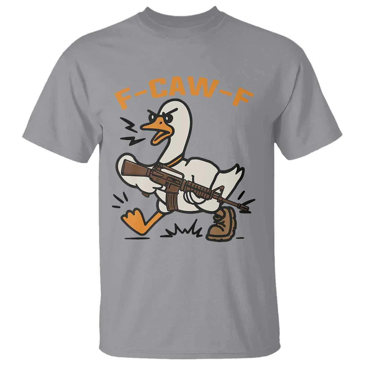 F Caw F Goose With Gun T Shirt Funny Rebellious Gift - Wonder Print Shop