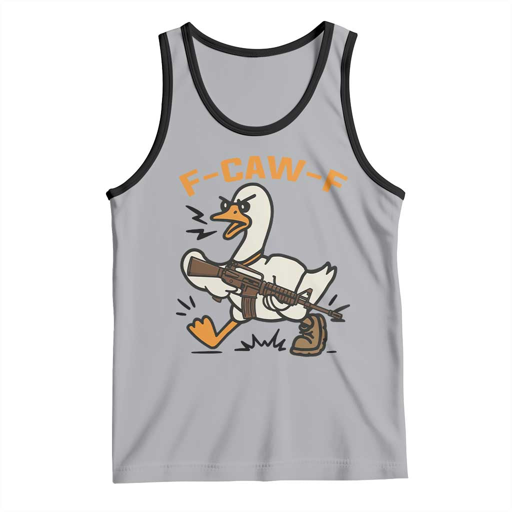 F Caw F Goose With Gun Tank Top Funny Rebellious Gift - Wonder Print Shop