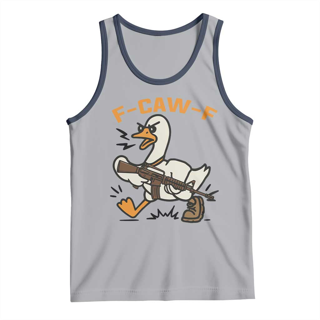 F Caw F Goose With Gun Tank Top Funny Rebellious Gift - Wonder Print Shop