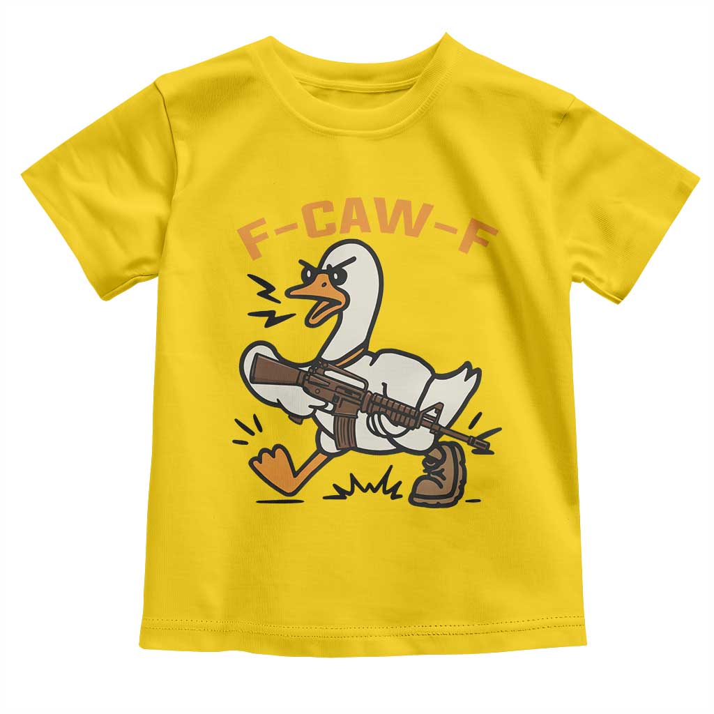 F Caw F Goose With Gun Toddler T Shirt Funny Rebellious Gift - Wonder Print Shop