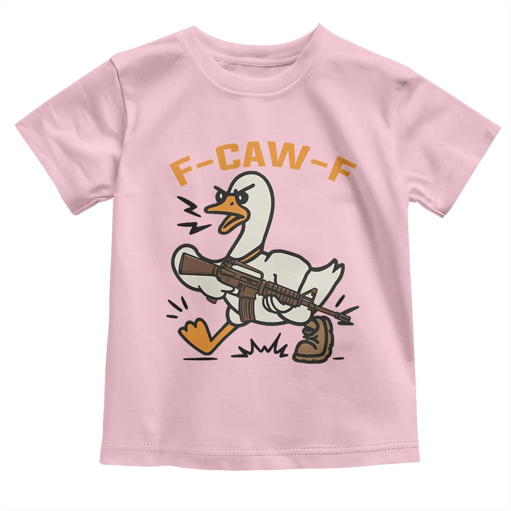 F Caw F Goose With Gun Toddler T Shirt Funny Rebellious Gift - Wonder Print Shop