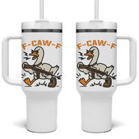 F Caw F Goose With Gun Tumbler With Handle Funny Rebellious Gift - Wonder Print Shop