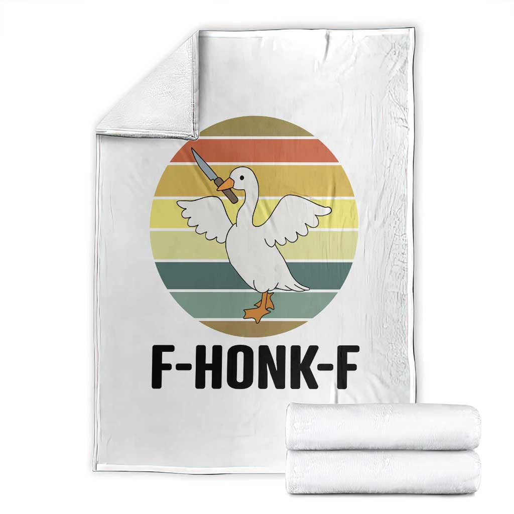 F Honk F Goose With Knife Throw Blanket Funny Chaotic Meme Gift - Wonder Print Shop