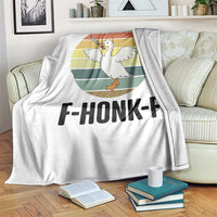F Honk F Goose With Knife Throw Blanket Funny Chaotic Meme Gift - Wonder Print Shop