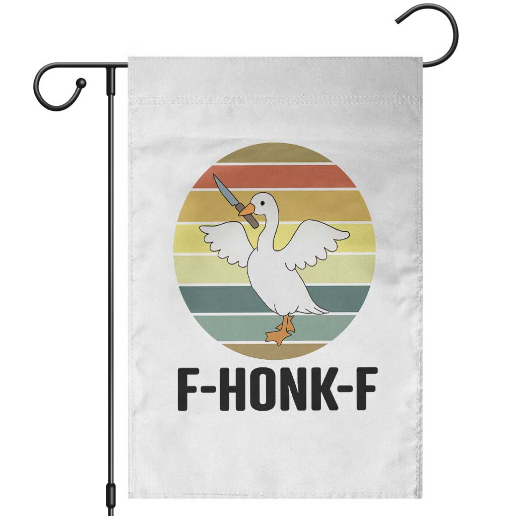 F Honk F Goose With Knife Garden Flag Funny Chaotic Meme Gift - Wonder Print Shop