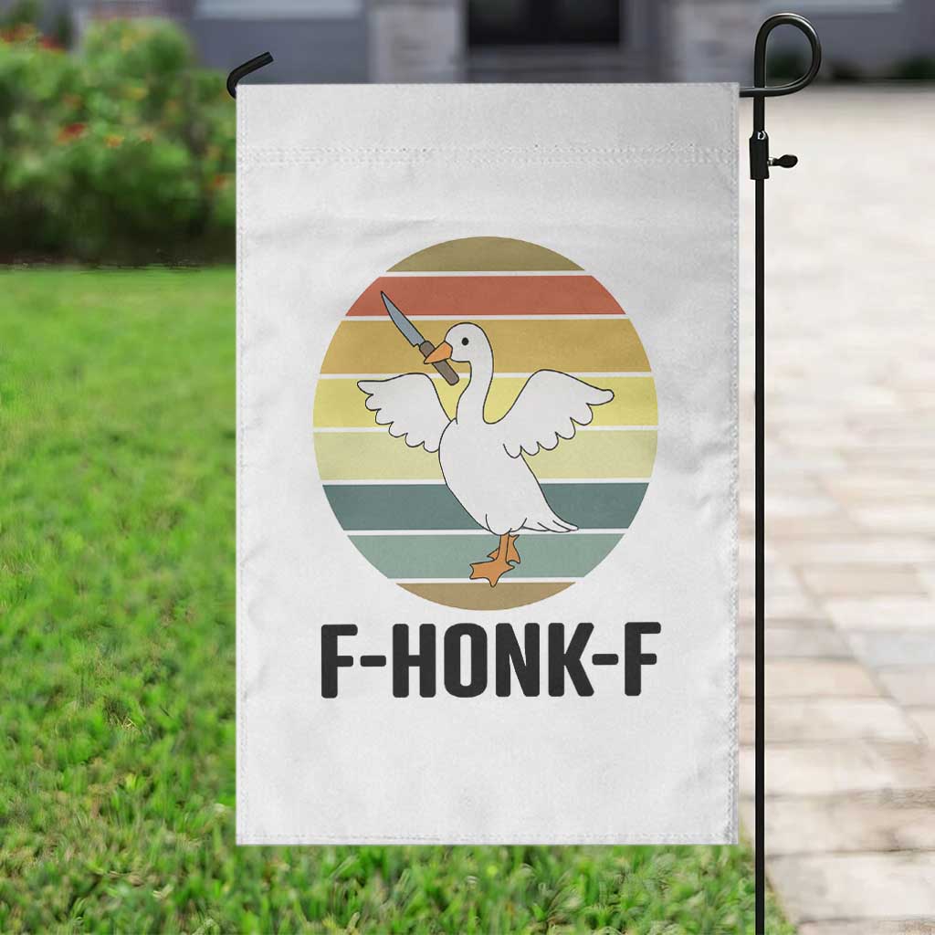 F Honk F Goose With Knife Garden Flag Funny Chaotic Meme Gift - Wonder Print Shop