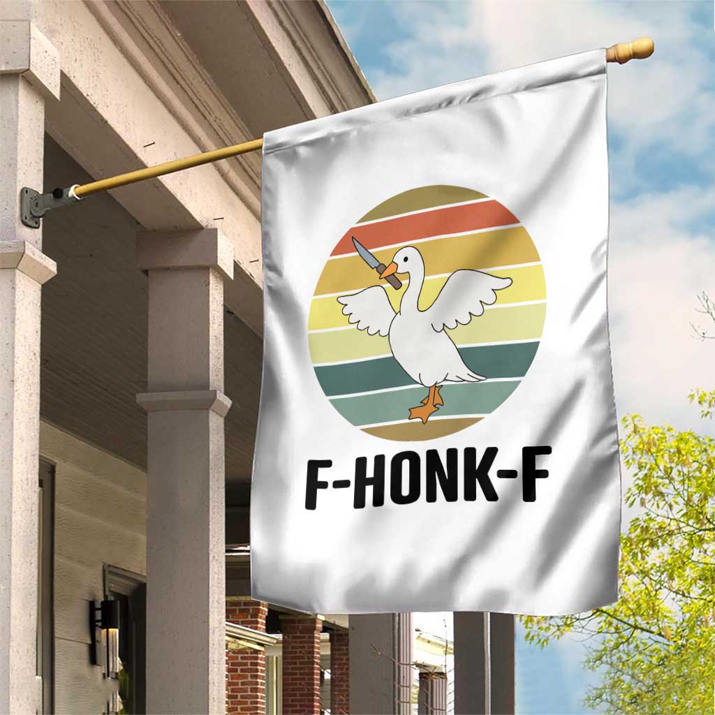 F Honk F Goose With Knife Garden Flag Funny Chaotic Meme Gift - Wonder Print Shop