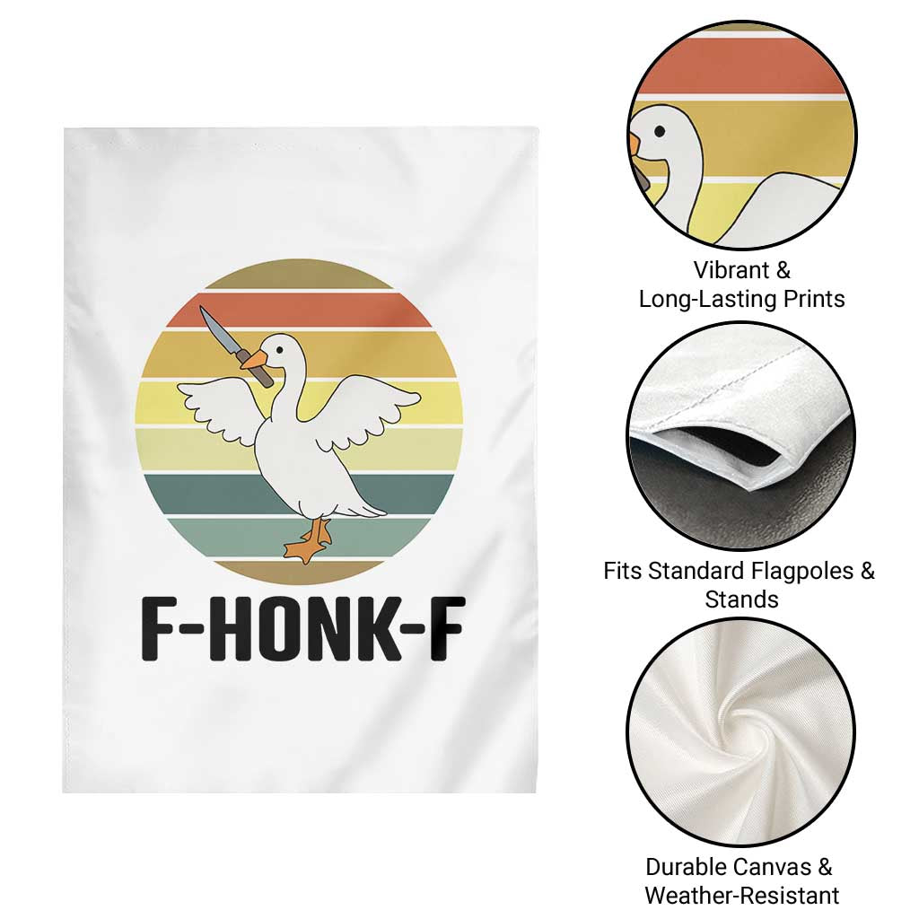 F Honk F Goose With Knife Garden Flag Funny Chaotic Meme Gift - Wonder Print Shop