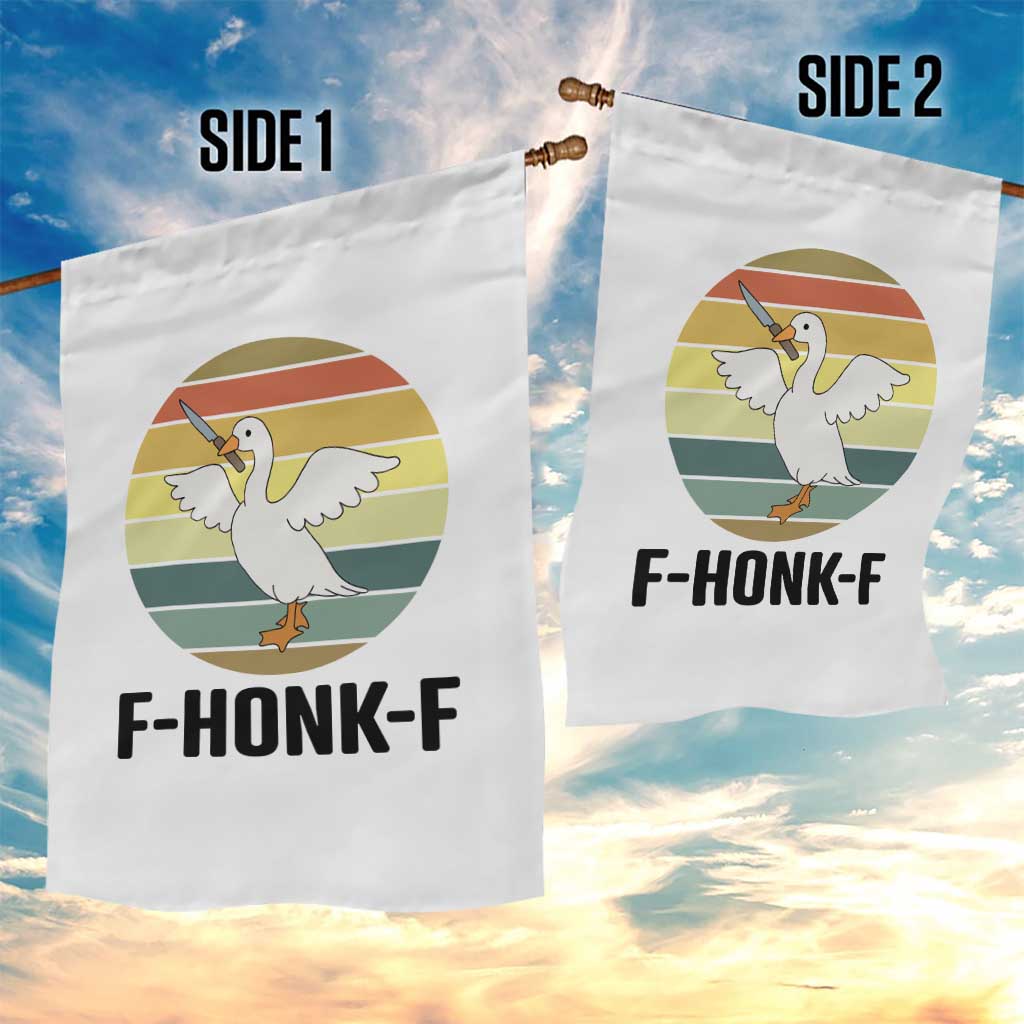 F Honk F Goose With Knife Garden Flag Funny Chaotic Meme Gift - Wonder Print Shop