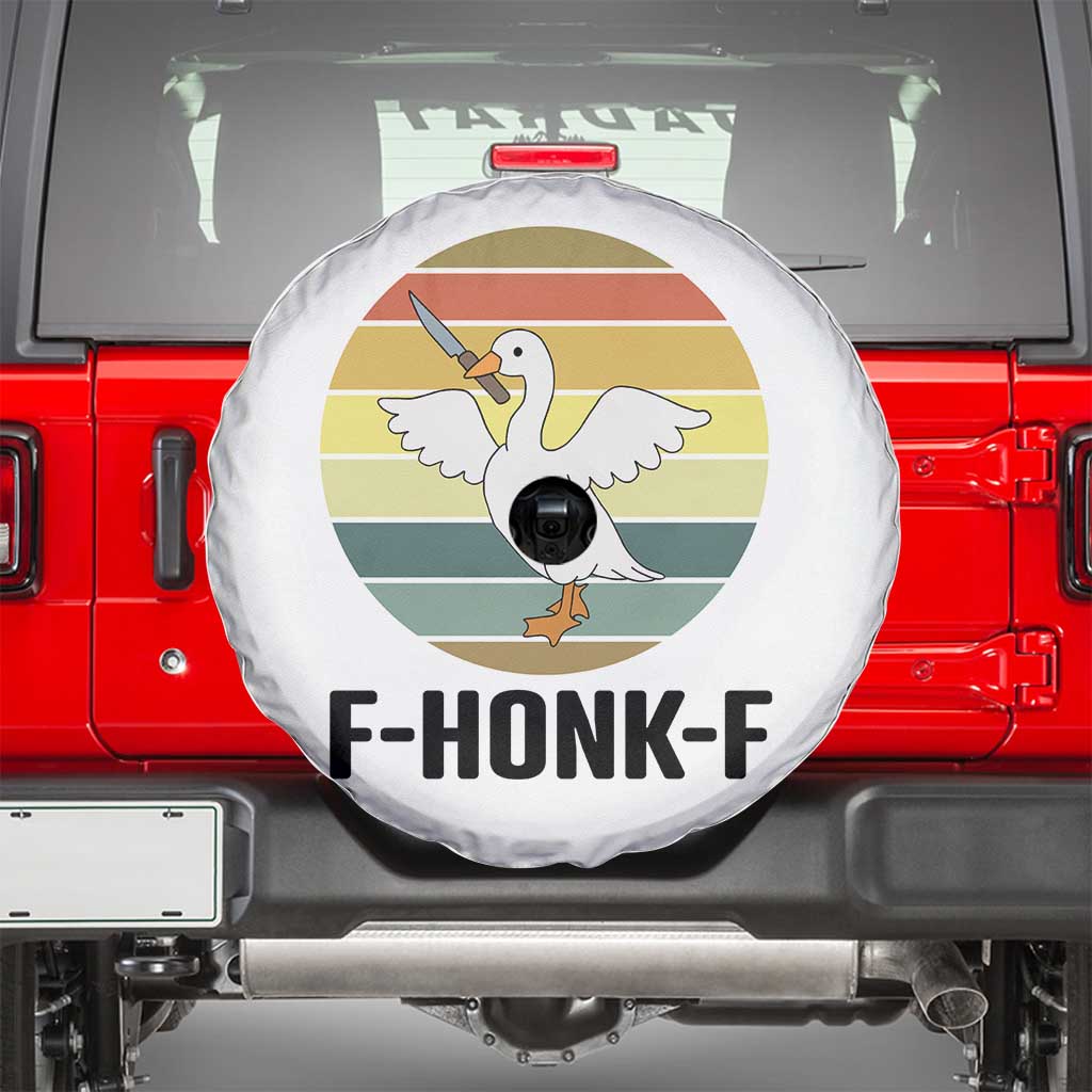 F Honk F Goose With Knife Spare Tire Cover Funny Chaotic Meme Gift - Wonder Print Shop