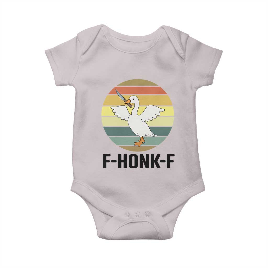 F Honk F Goose With Knife Baby Onesie Funny Chaotic Meme Gift - Wonder Print Shop
