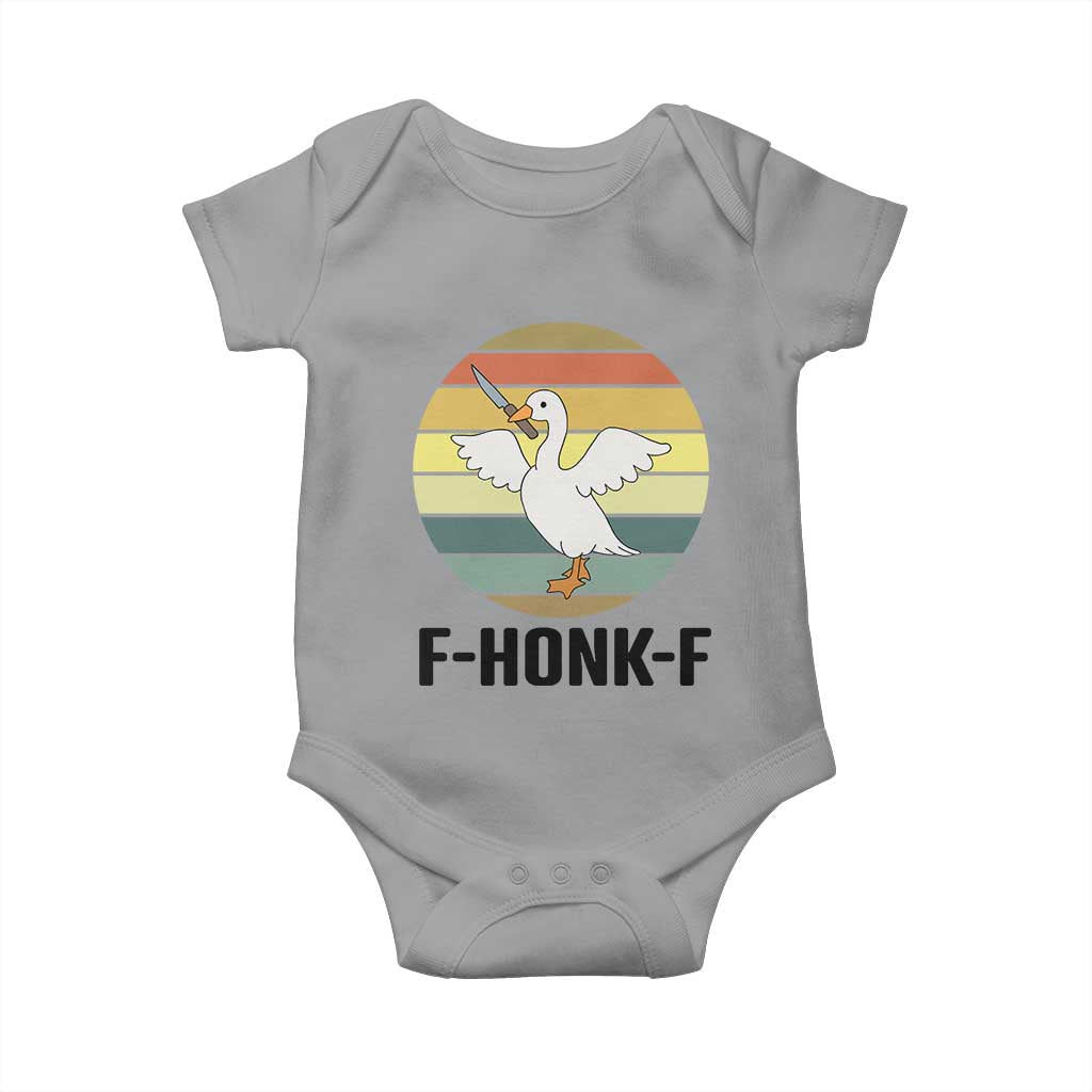 F Honk F Goose With Knife Baby Onesie Funny Chaotic Meme Gift - Wonder Print Shop