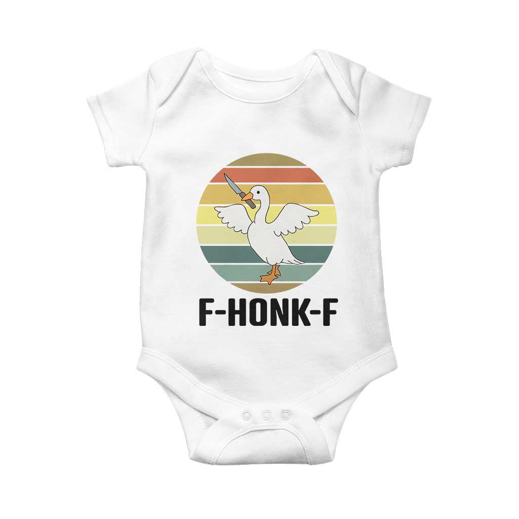 F Honk F Goose With Knife Baby Onesie Funny Chaotic Meme Gift - Wonder Print Shop