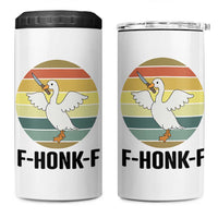 F Honk F Goose With Knife 4 in 1 Can Cooler Tumbler Funny Chaotic Meme Gift - Wonder Print Shop