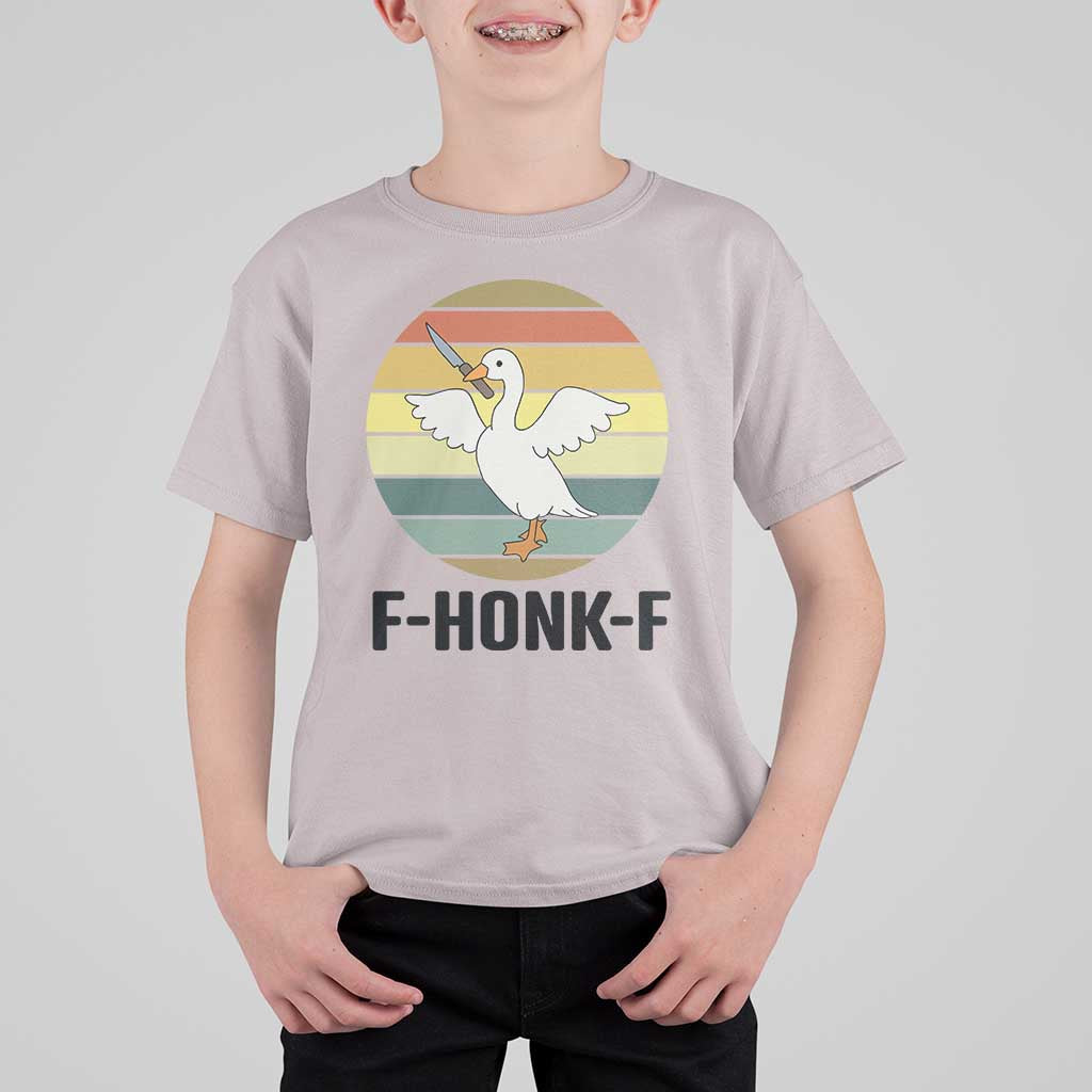 F Honk F Goose With Knife T Shirt For Kid Funny Chaotic Meme Gift - Wonder Print Shop