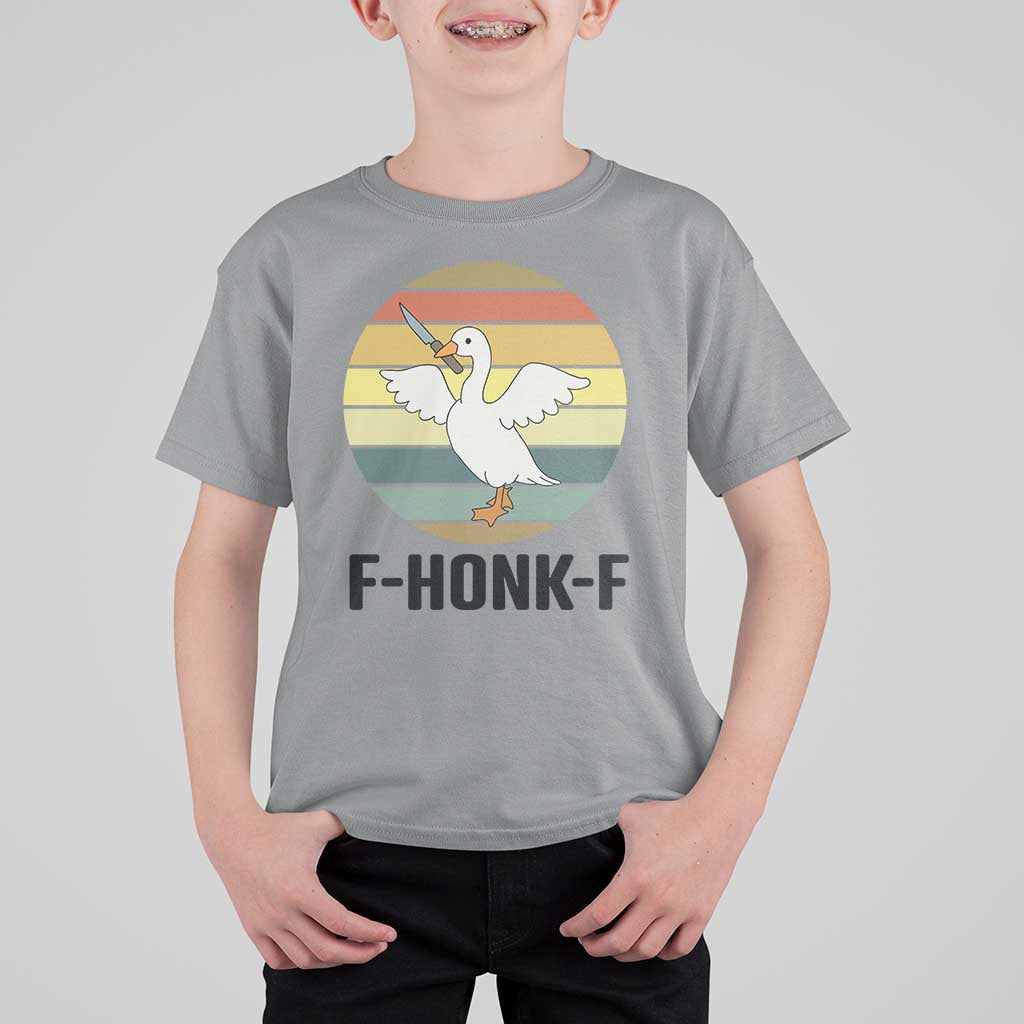 F Honk F Goose With Knife T Shirt For Kid Funny Chaotic Meme Gift - Wonder Print Shop