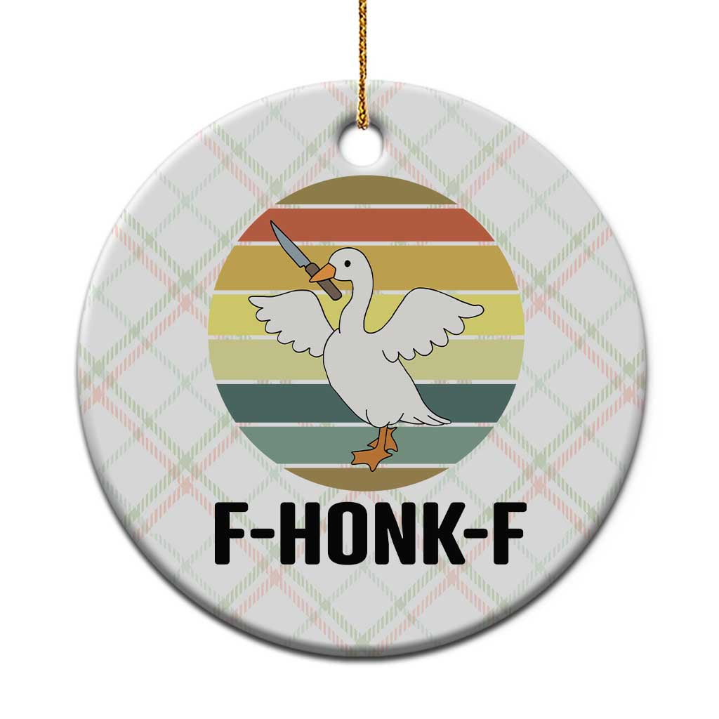 F Honk F Goose With Knife Ceramic Ornament Funny Chaotic Meme Gift - Wonder Print Shop