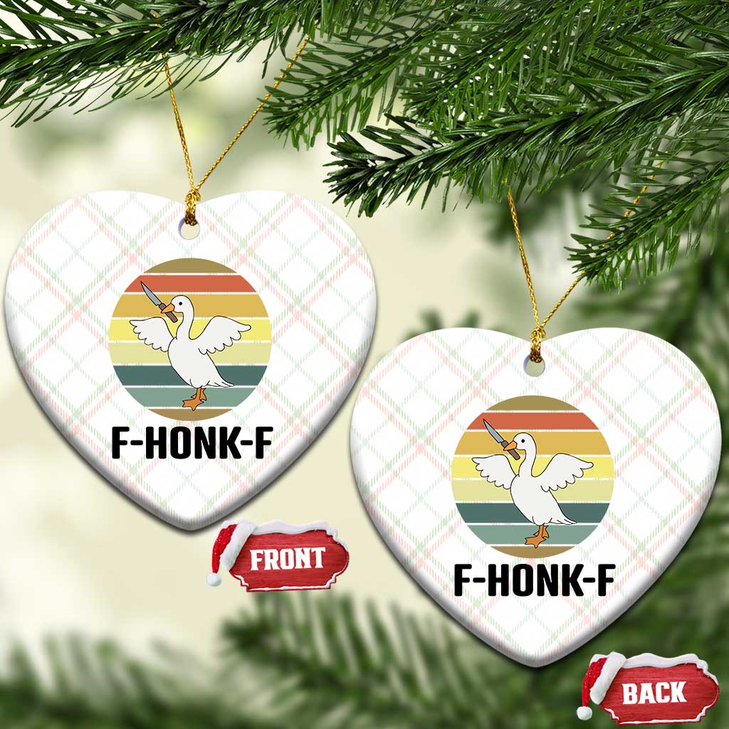 F Honk F Goose With Knife Ceramic Ornament Funny Chaotic Meme Gift - Wonder Print Shop