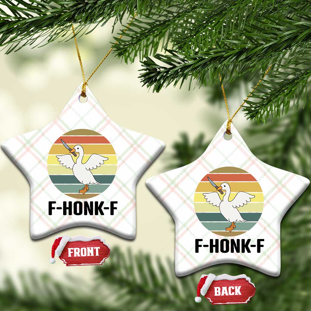 F Honk F Goose With Knife Ceramic Ornament Funny Chaotic Meme Gift - Wonder Print Shop