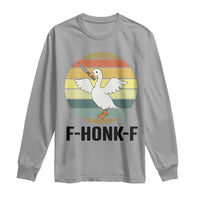 F Honk F Goose With Knife Long Sleeve Shirt Funny Chaotic Meme Gift - Wonder Print Shop