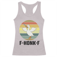 F Honk F Goose With Knife Racerback Tank Top Funny Chaotic Meme Gift - Wonder Print Shop