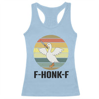 F Honk F Goose With Knife Racerback Tank Top Funny Chaotic Meme Gift - Wonder Print Shop