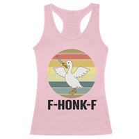 F Honk F Goose With Knife Racerback Tank Top Funny Chaotic Meme Gift - Wonder Print Shop