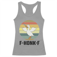 F Honk F Goose With Knife Racerback Tank Top Funny Chaotic Meme Gift - Wonder Print Shop