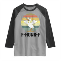 F Honk F Goose With Knife Raglan Shirt Funny Chaotic Meme Gift - Wonder Print Shop