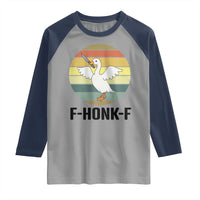 F Honk F Goose With Knife Raglan Shirt Funny Chaotic Meme Gift - Wonder Print Shop