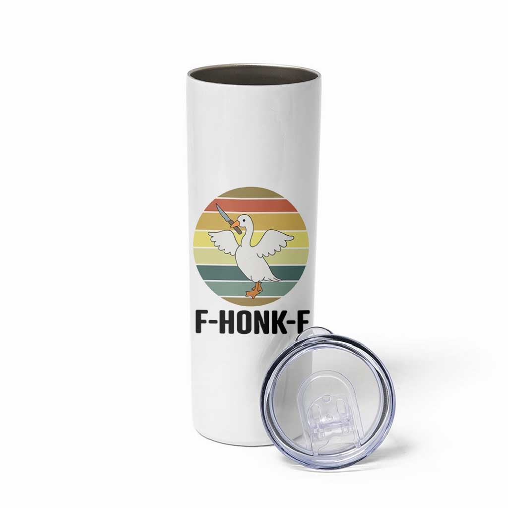 F Honk F Goose With Knife Skinny Tumbler Funny Chaotic Meme Gift - Wonder Print Shop