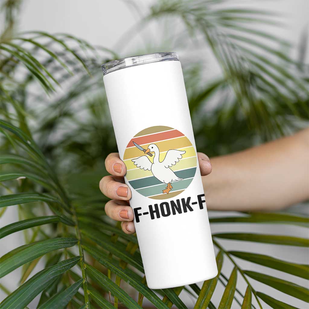 F Honk F Goose With Knife Skinny Tumbler Funny Chaotic Meme Gift - Wonder Print Shop