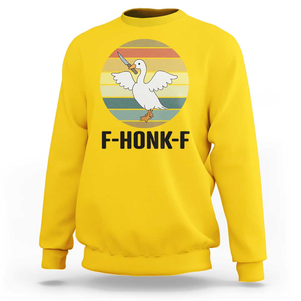 F Honk F Goose With Knife Sweatshirt Funny Chaotic Meme Gift - Wonder Print Shop