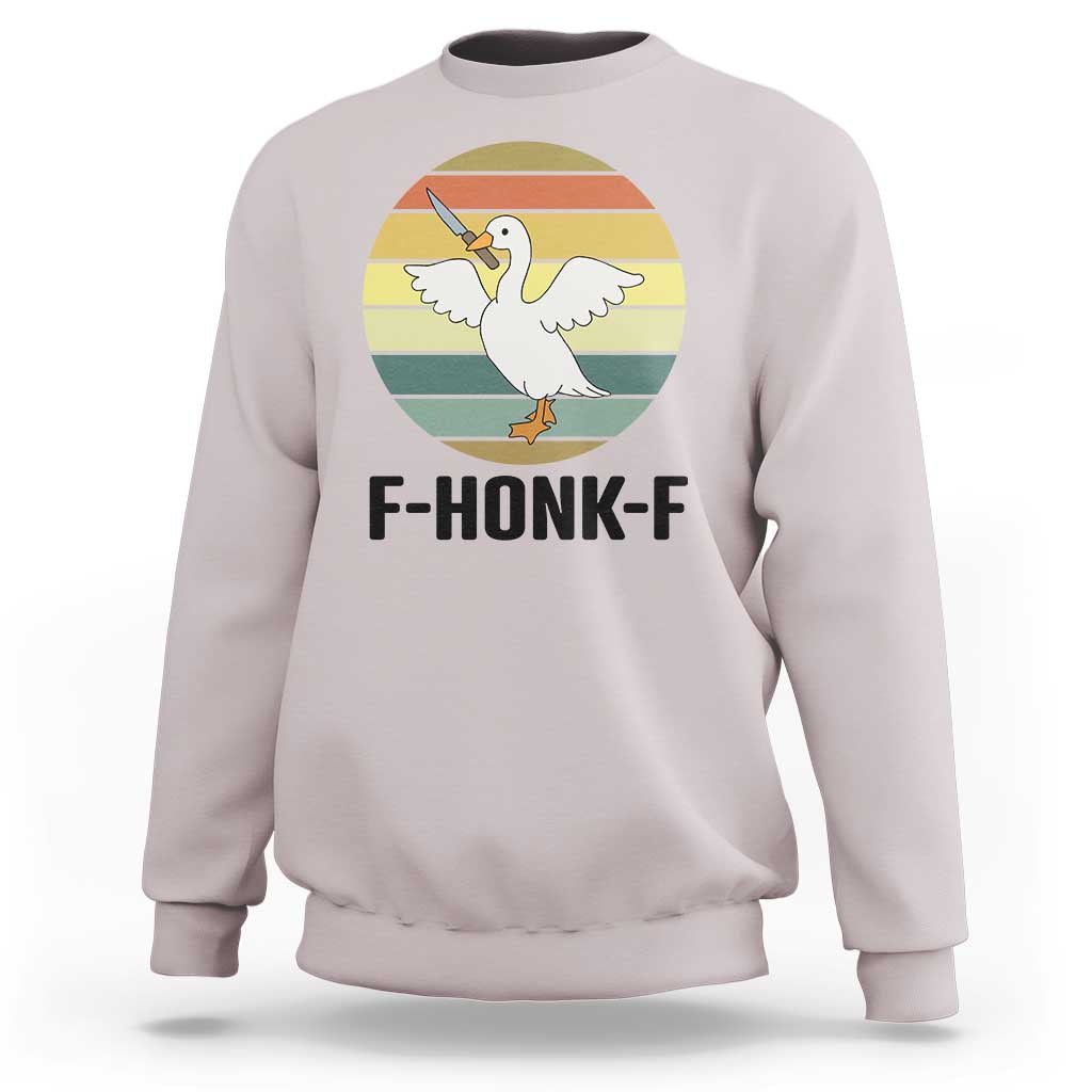 F Honk F Goose With Knife Sweatshirt Funny Chaotic Meme Gift - Wonder Print Shop