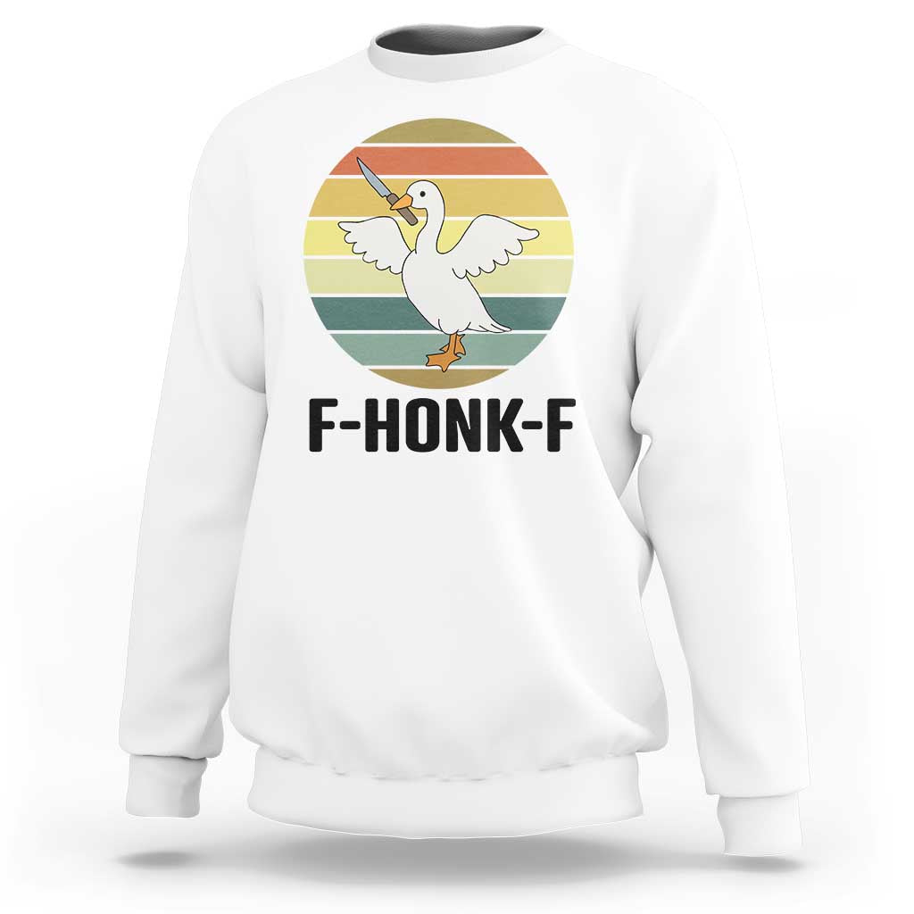 F Honk F Goose With Knife Sweatshirt Funny Chaotic Meme Gift - Wonder Print Shop