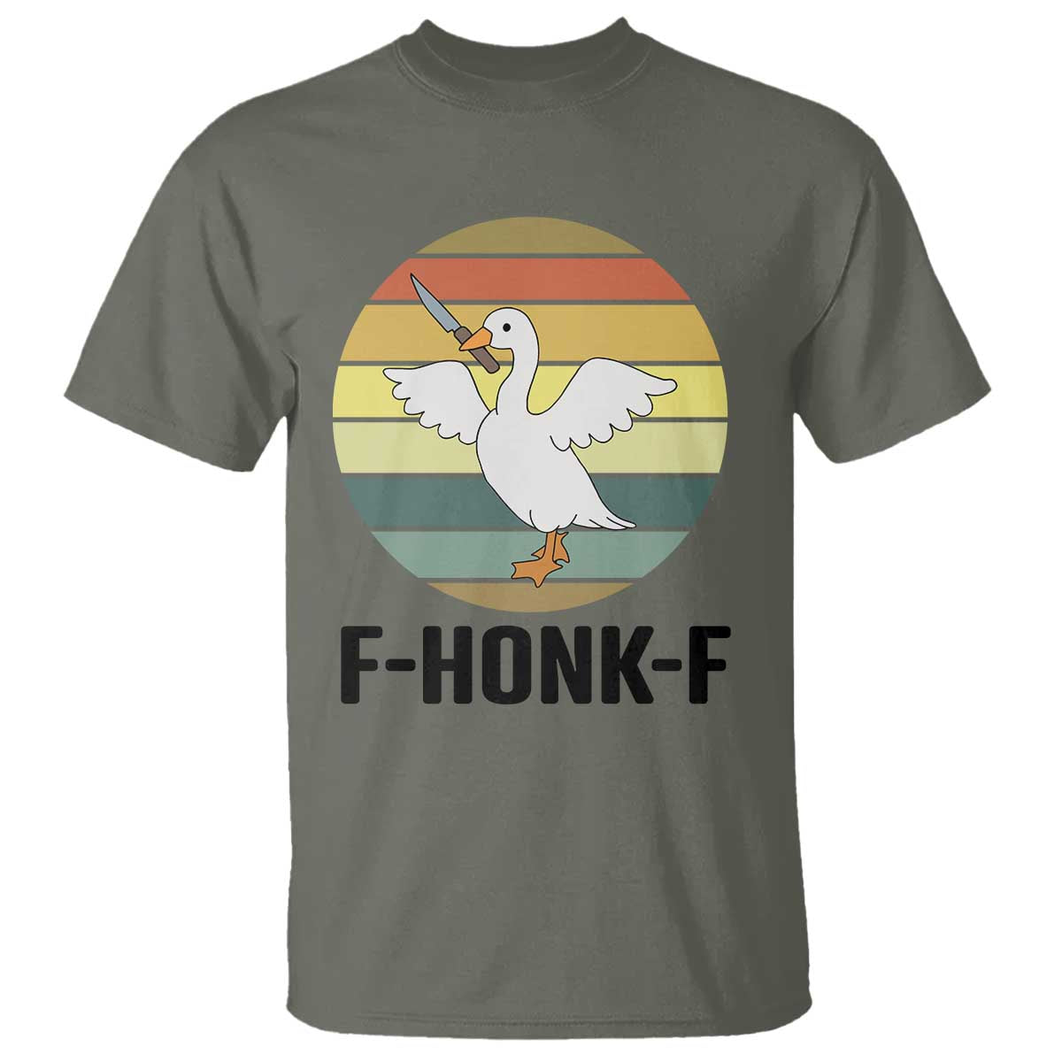 F Honk F Goose With Knife T Shirt Funny Chaotic Meme Gift - Wonder Print Shop
