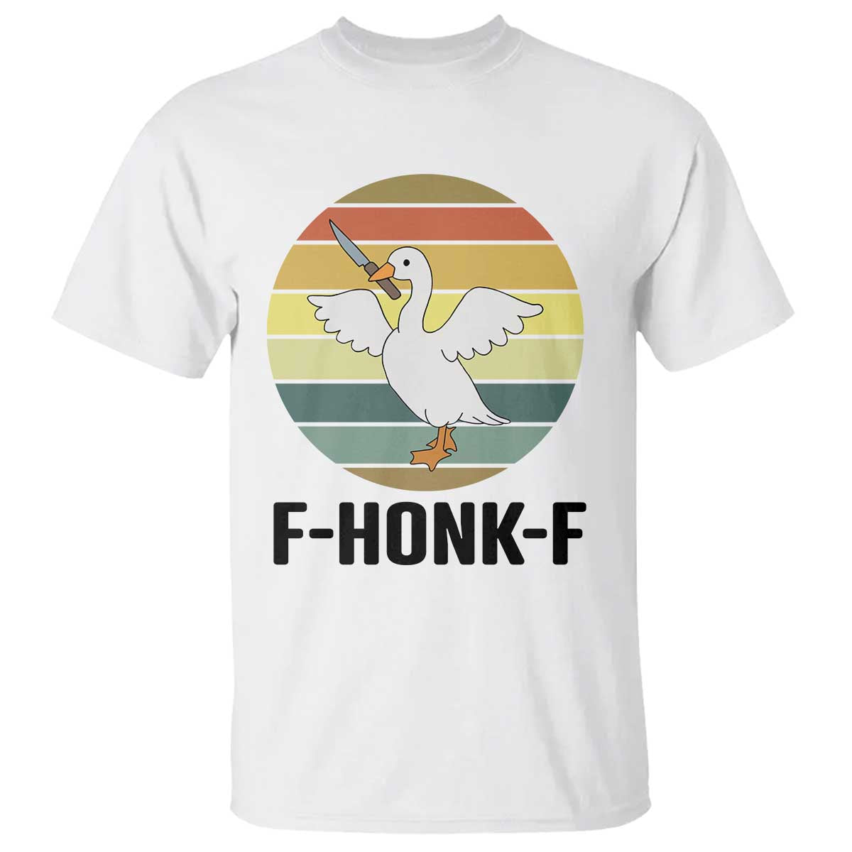 F Honk F Goose With Knife T Shirt Funny Chaotic Meme Gift - Wonder Print Shop