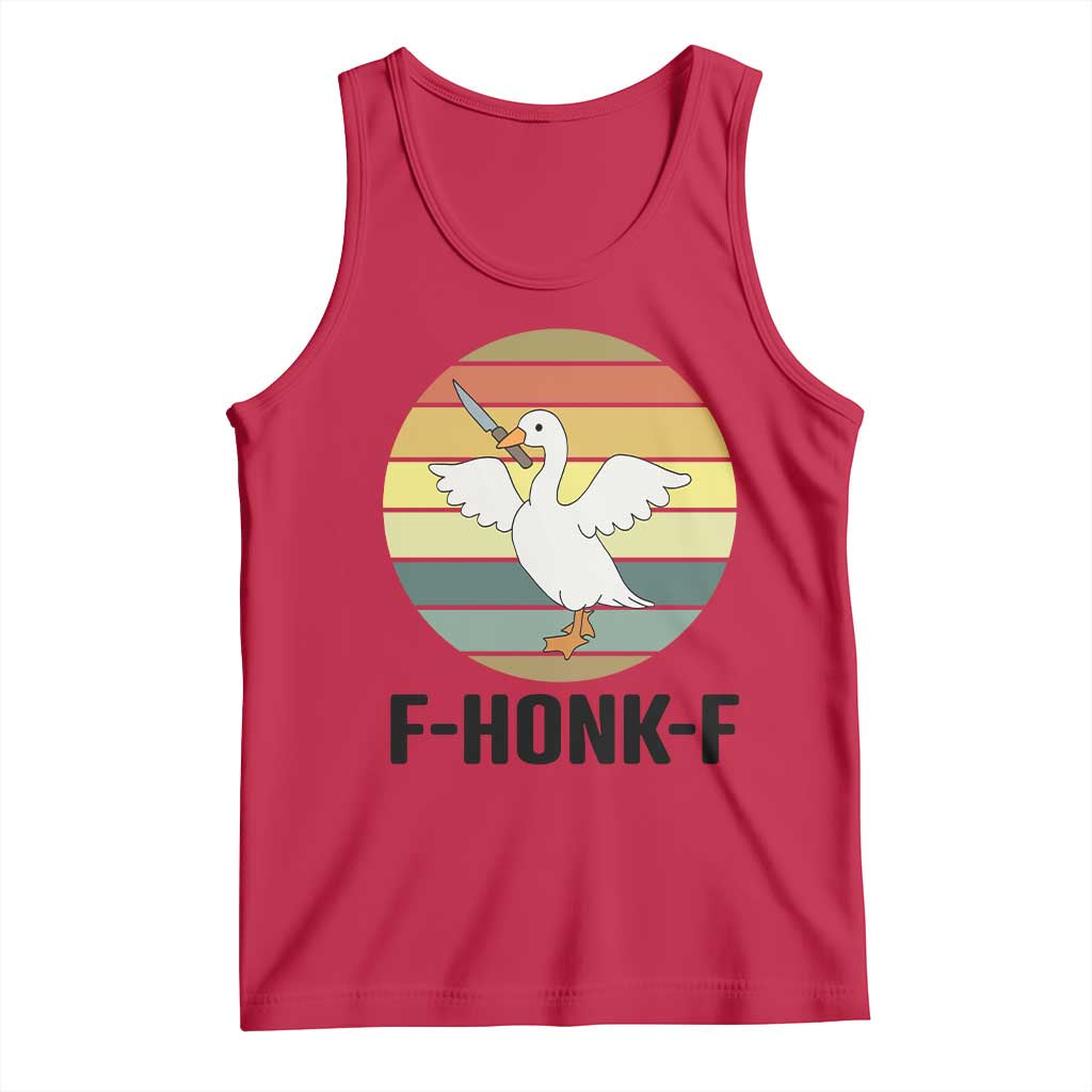 F Honk F Goose With Knife Tank Top Funny Chaotic Meme Gift - Wonder Print Shop