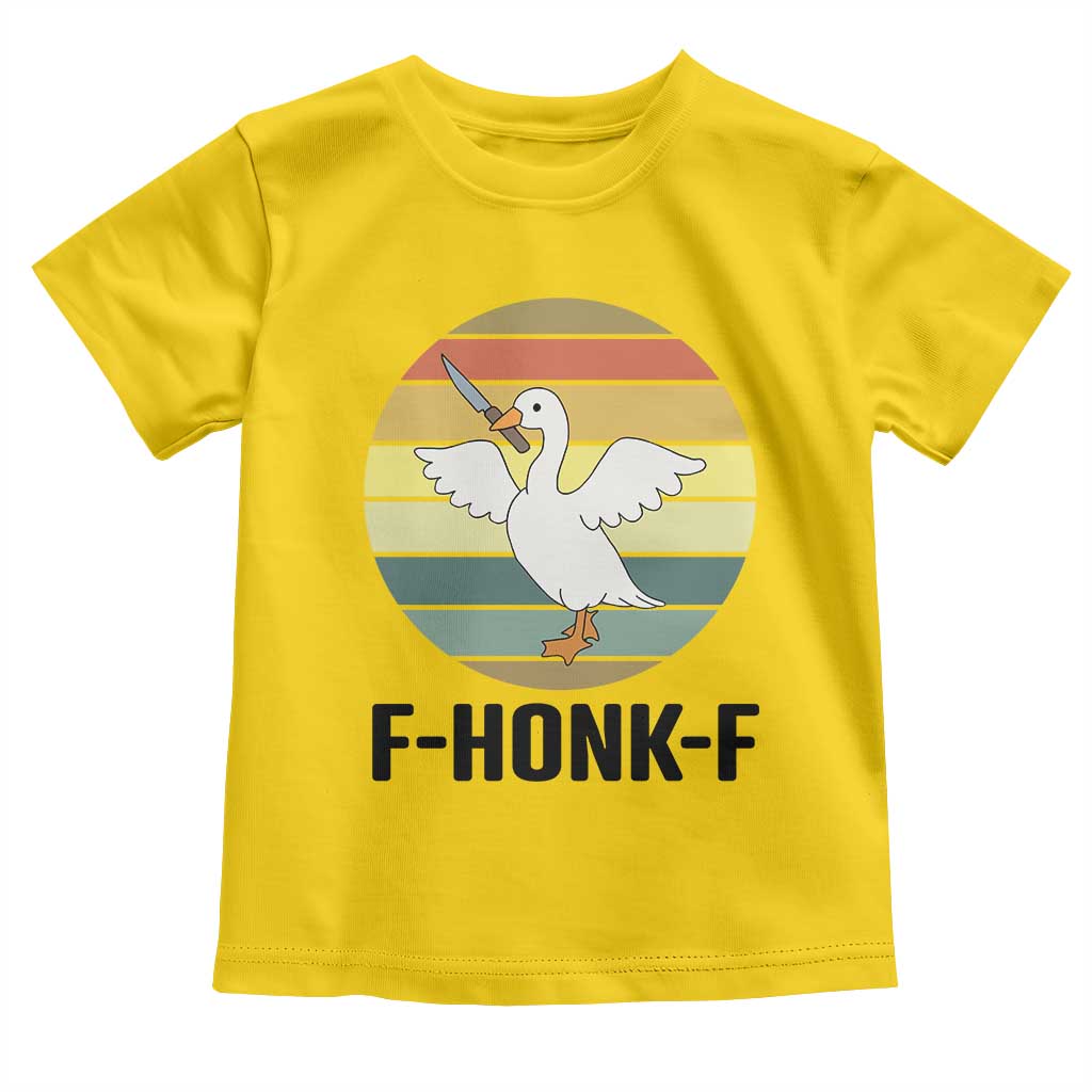 F Honk F Goose With Knife Toddler T Shirt Funny Chaotic Meme Gift - Wonder Print Shop