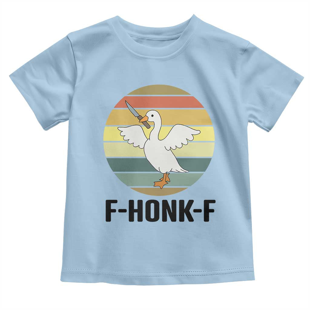 F Honk F Goose With Knife Toddler T Shirt Funny Chaotic Meme Gift - Wonder Print Shop