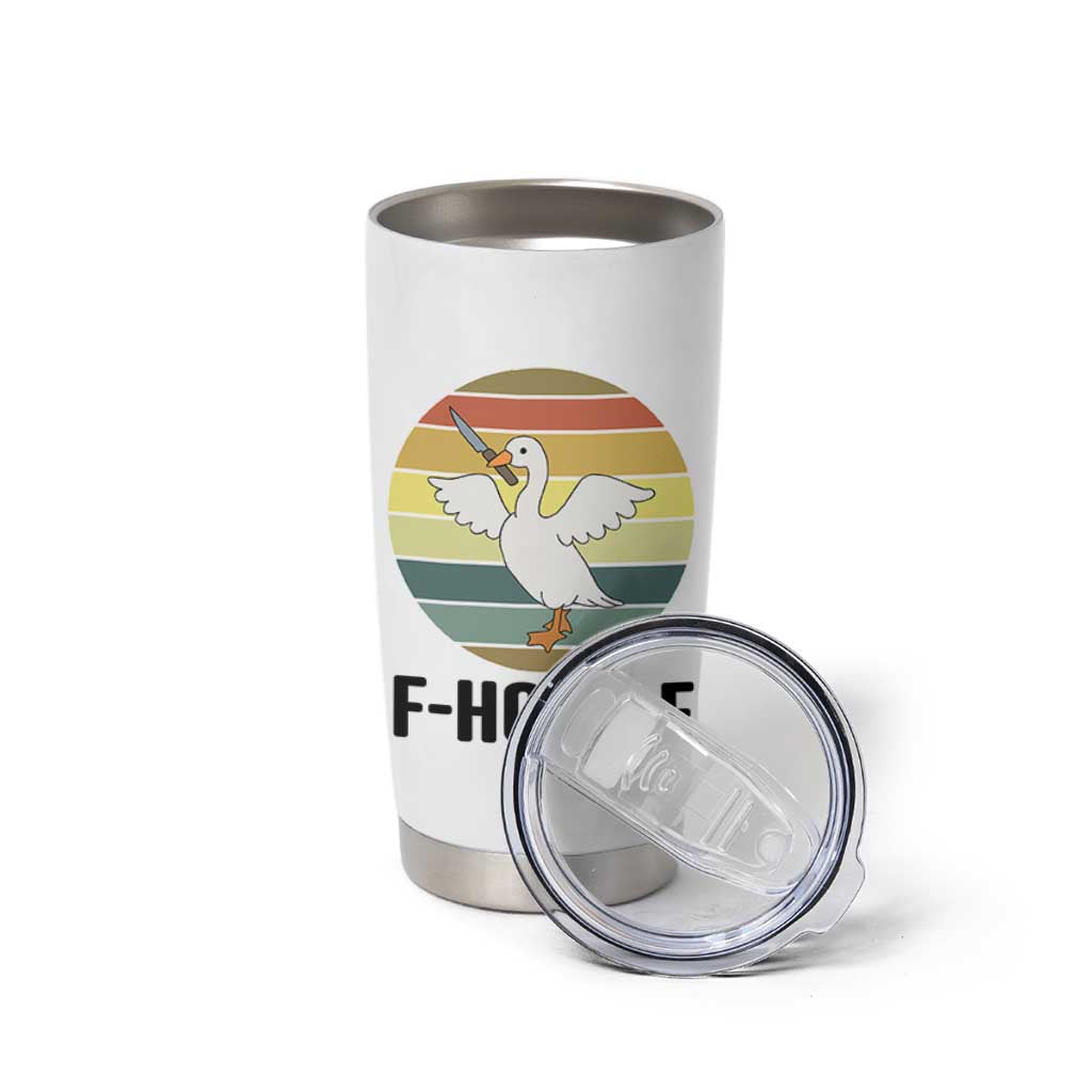 F Honk F Goose With Knife Tumbler Cup Funny Chaotic Meme Gift - Wonder Print Shop