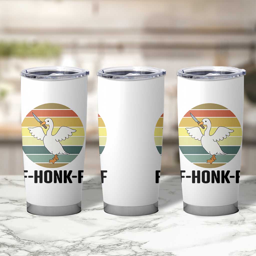F Honk F Goose With Knife Tumbler Cup Funny Chaotic Meme Gift - Wonder Print Shop