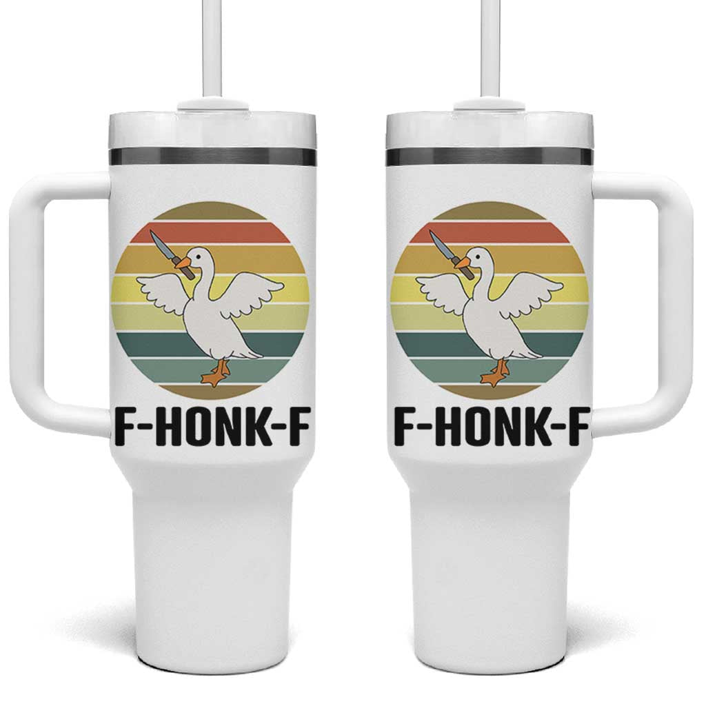 F Honk F Goose With Knife Tumbler With Handle Funny Chaotic Meme Gift - Wonder Print Shop