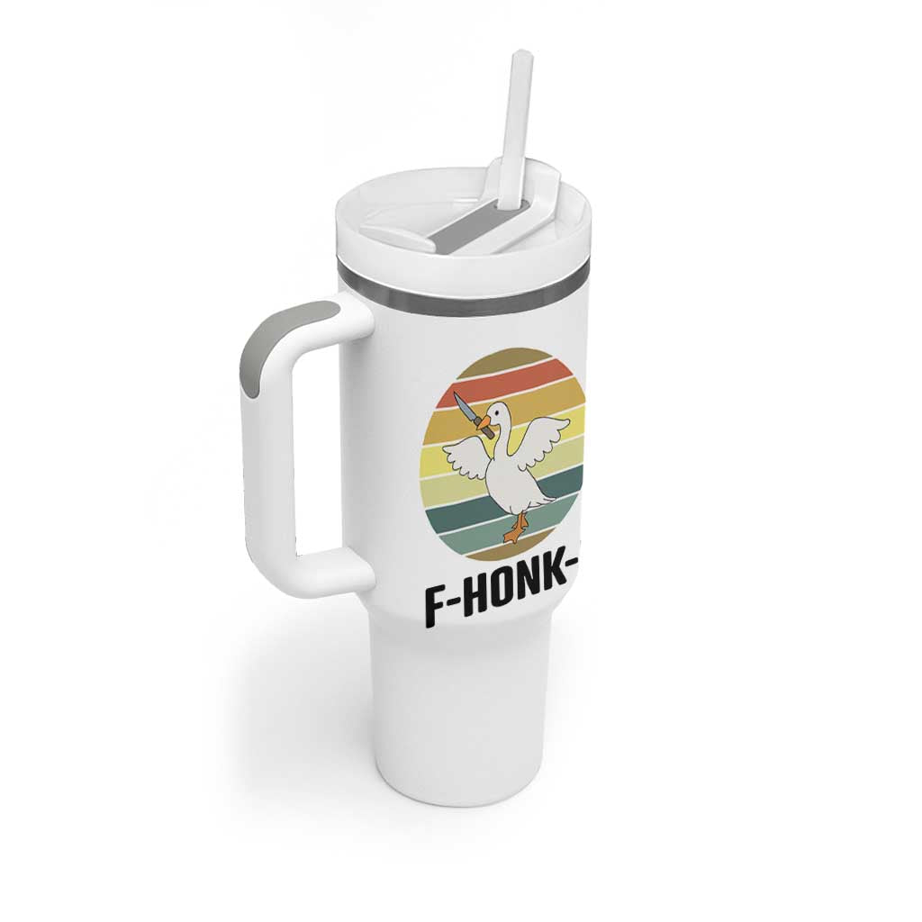 F Honk F Goose With Knife Tumbler With Handle Funny Chaotic Meme Gift - Wonder Print Shop