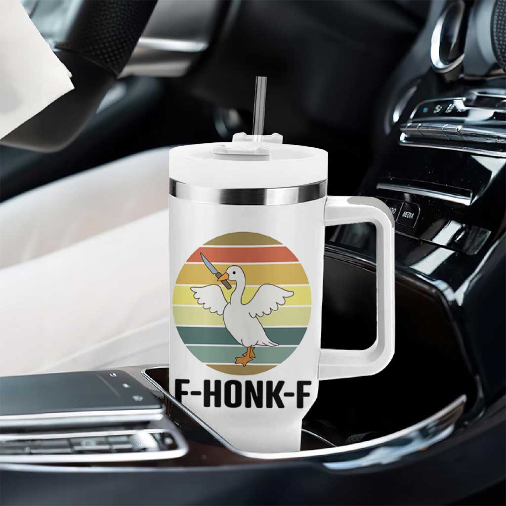 F Honk F Goose With Knife Tumbler With Handle Funny Chaotic Meme Gift - Wonder Print Shop