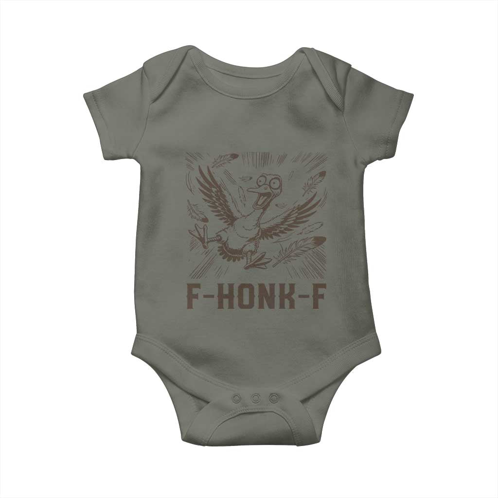 F Honk F Goose Lover Baby Onesie Funny Silly Chaotic Gift - Wonder Print Shop